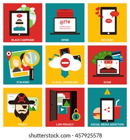 Popular internet activity flat icon