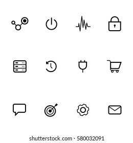 Popular internet icons in line form