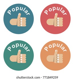 Popular  Labels. Simple. Colorful set.