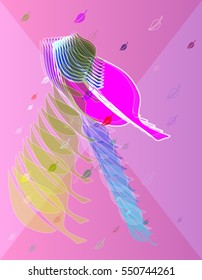 popular leaf vector background above brochure, communication between contrasting power