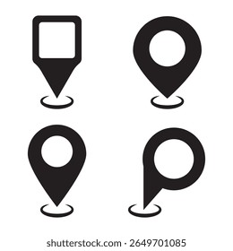 Popular location map pin icon set. Location pin sign collection. Map pin place marker icon set. Eps vector