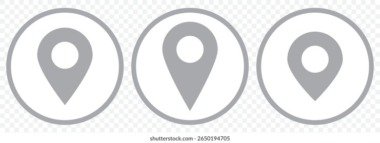 Popular location map pin icon set. Location pin sign collection. Map pin place marker icon set on Transparent Background. EPS 10.