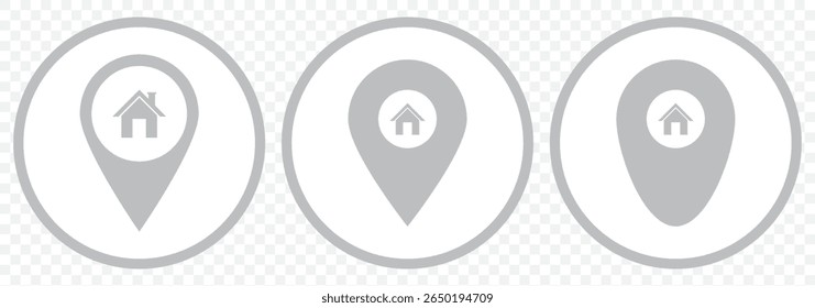 Popular location map pin icon set. Location pin sign collection. Map pin place marker icon set on Transparent Background. EPS 10.