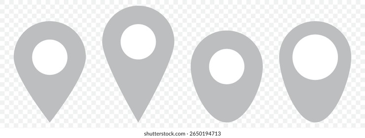 Popular location map pin icon set. Location pin sign collection. Map pin place marker icon set on Transparent Background. EPS 10.