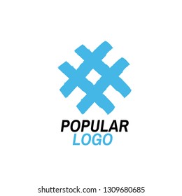 popular logo with hashtag sign or icon for company or organization