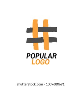 popular logo with hashtag sign or icon for company or organization