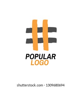 popular logo with hashtag sign or icon for company or organization