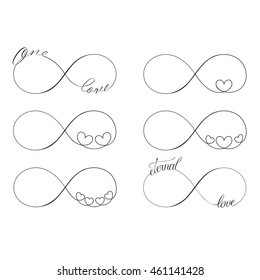 Popular love infinity symbols set for tattoo