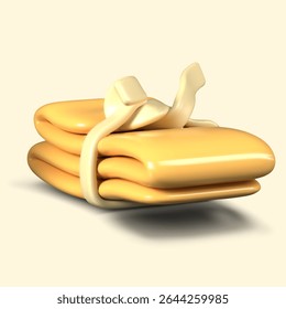 Popular Mexican dish made from corn dough and filling. Realistic vector model, side view