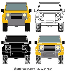 Popular Off-road car 4x4 in front view