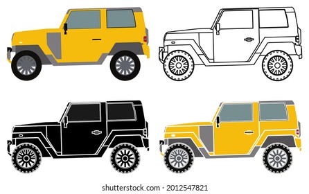 Popular Off-road car 4x4 in right view