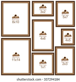 Popular Picture Frame Sizes. Wood border. Frame for picture or text. Border for Certificate of Education. Uniquely beautiful stripes. Sizes  4x6, 5x7, 8x10, 11x14, 12x12, 16x20, 24x36, 8x12.