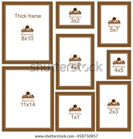 Download Popular Picture Frame Sizes Wood Border Stock Vector ...