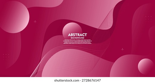 Fundo de ilustração de gradiente abstrato rosa popular com estilo de onda simples. Vetor Eps10.