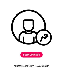 Popular profile vector icon, The outlined symbol of popular profile. Simple, modern flat vector illustration for mobile app, website or desktop app  