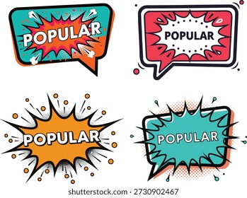 Popular Promo Speech Bubbles Set in Comic Style for Sale and Marketing