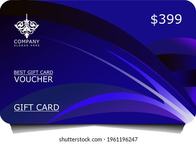 Popular Real Stick Polygonal Layout Blue Gift Card For Shopping.