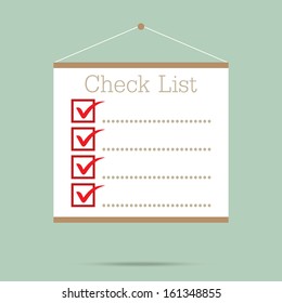 popular red mark empty checklist whiteboard isolated