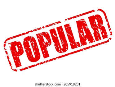 POPULAR red stamp text on white