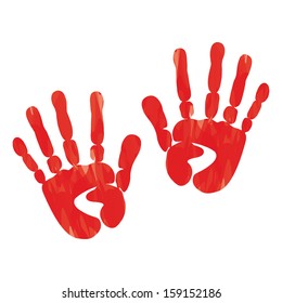 popular scream red blood two handprints halloween isolated on white background vector