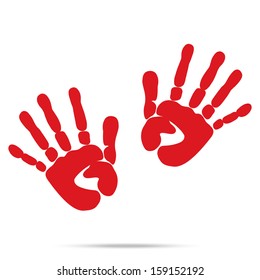 popular scream red blood two handprints halloween isolated on white background vector