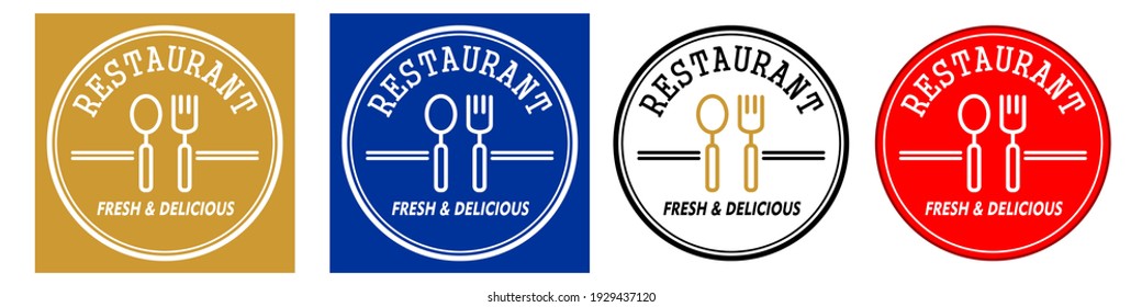 popular simple classic circle restaurant logo, vector