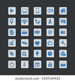 Popular social media icons set isolated on transparent background