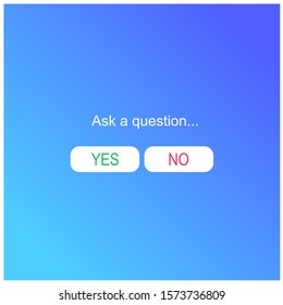 Popular Social Media, Instagram Buttons, Stickers, Yes No, Polls, Questions, Vote, Vector Illustration, Template, User Interface