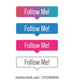 Popular Social Media Notification Symbols and Icons. Follow Me Icons set for social media.