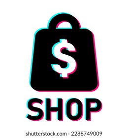 Popular social media sign -  shop Seller center printed on white background E-commerce logo shopping and selling app EPS10