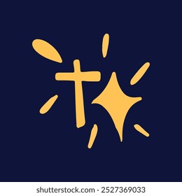 popular sparkles yellow color doodles stock. for design template, poster, banner, brochure, leaflet. Vector glint glitter illustration