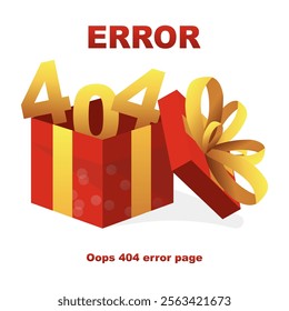 Popular style 404 page. reports that the page was not found. Vector illustration