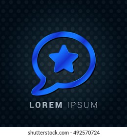 Popular Topic Blue metallic chromium precious Icon / Logo Design