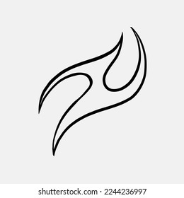 Popular and trending black and white vector fire ornament objects 2023 for tshirts, long sleeves, hoodies, parkas, streetwear, apparel and pajamas. Hand drawing of cool vector fire.