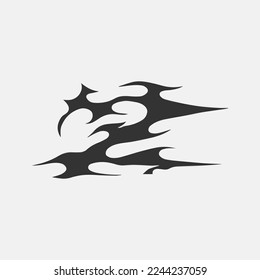 Popular and trending black and white vector fire ornament objects 2023 for tshirts, long sleeves, hoodies, parkas, streetwear, apparel and pajamas. Hand drawing of cool vector fire.