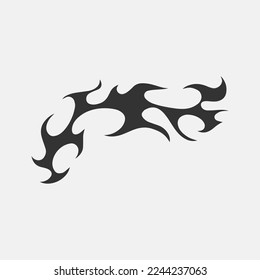Popular and trending black and white vector fire ornament objects 2023 for tshirts, long sleeves, hoodies, parkas, streetwear, apparel and pajamas. Hand drawing of cool vector fire.