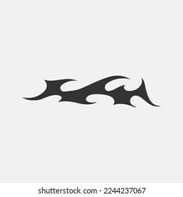 Popular and trending black and white vector fire ornament objects 2023 for tshirts, long sleeves, hoodies, parkas, streetwear, apparel and pajamas. Hand drawing of cool vector fire.