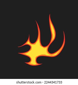 Popular and trending vector fire ornament objects 2023 for tshirts, long sleeves, hoodies, parkas, streetwear, apparel and pajamas. Hand drawing of cool vector fire.