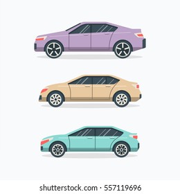 Popular United State Car. Flat Car Collection. American Car.