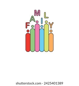 Popular Unity Vector icon minimalist logo illustration, Multi-ethnic Group of People Community, Unity, Friendship and Solidarity. people family diversity colorful  icon vector illustration design