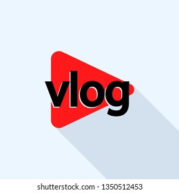 Popular vlog logo. Flat illustration of popular vlog vector logo for web design