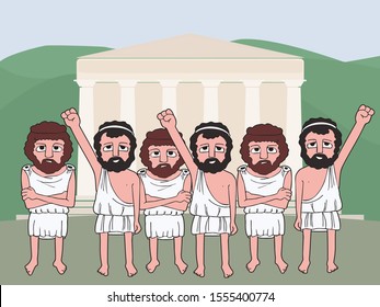 popular voting in Ancient Greece cartoon