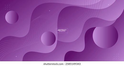 Popular wavy purple abstract background with shadow and wavy lines. Purple gradient color on the background. Vector Eps10