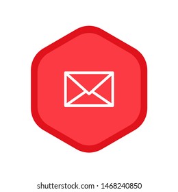 Popular web icon email with geometric hexagon smooth shape