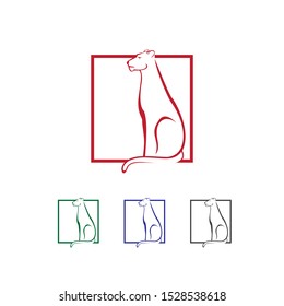 popular Wild cat on square line of leopard logo design element vector template