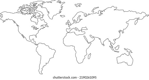 Popular World Map Outline Graphic Sketch Stock Vector (Royalty Free ...