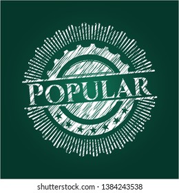 Popular written on a blackboard. Vector Illustration. Detailed.