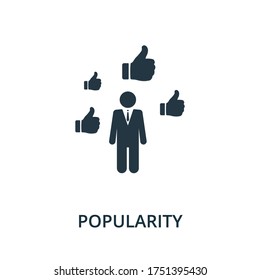 Popularity icon from reputation management collection. Simple line element popularity symbol for templates, web design and infographics.