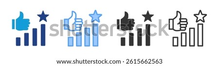 Popularity icon set multiple style collection