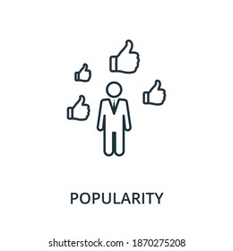 Popularity icon. Simple line element from reputation management collection. Filled Popularity icon for templates, infographics and more.